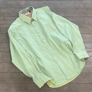 Robert Graham Men's Green Dress Shirt Size M
